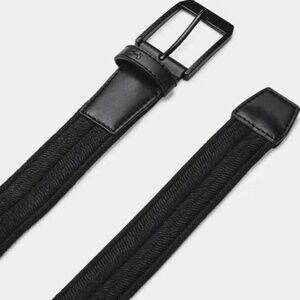BRAND NEW men under armour golf braided black belt leather end pieces size 38